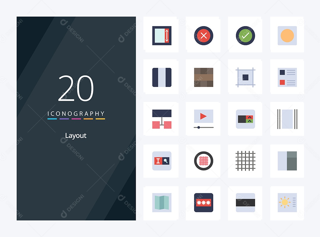 Conjunto de Ícones de Layout Ilustração Vetor EPS