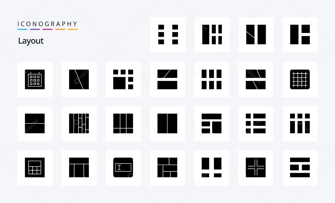 Conjunto de Ícones de Layout Ilustração Vetor EPS
