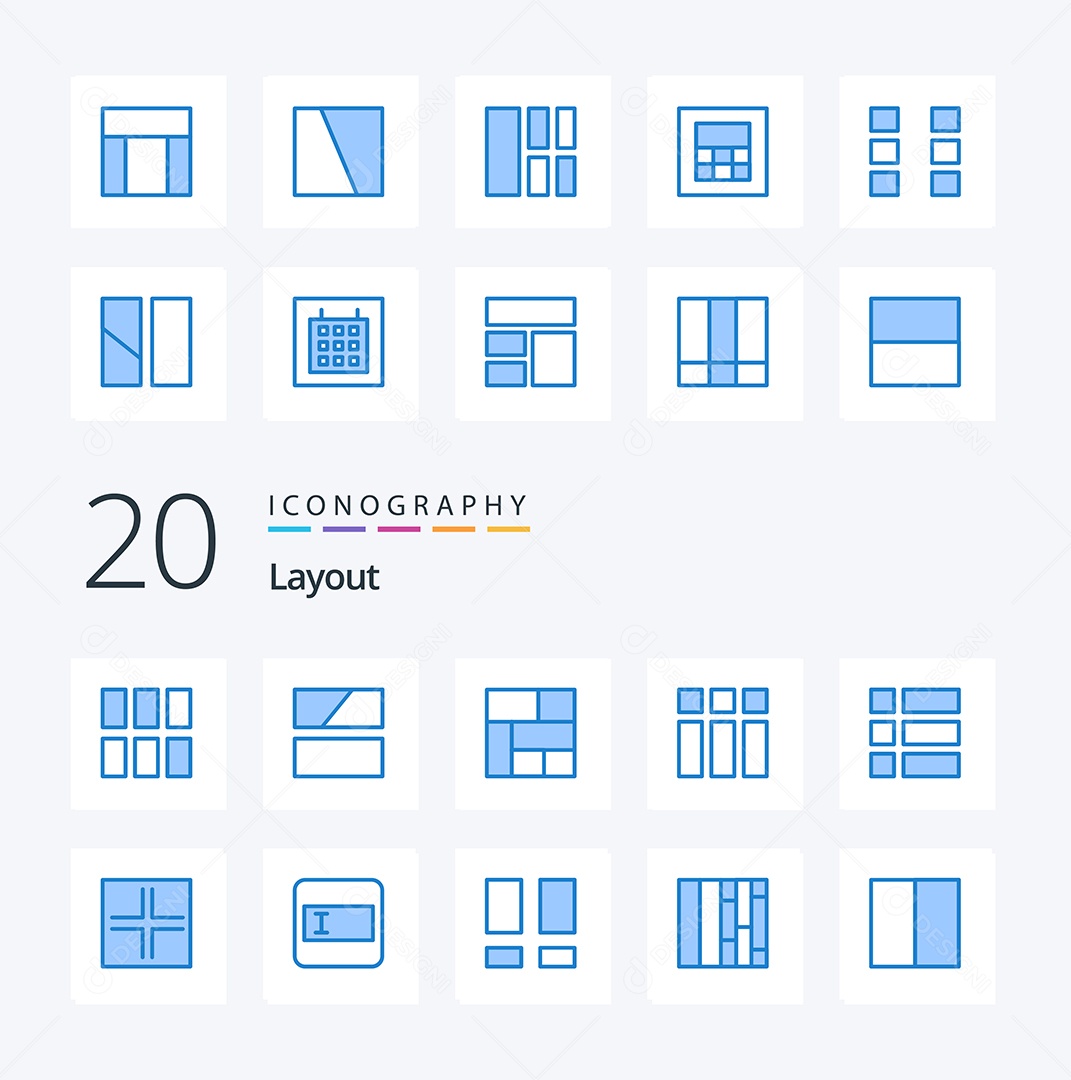 Conjunto de Ícones de Layout Ilustração Vetor EPS