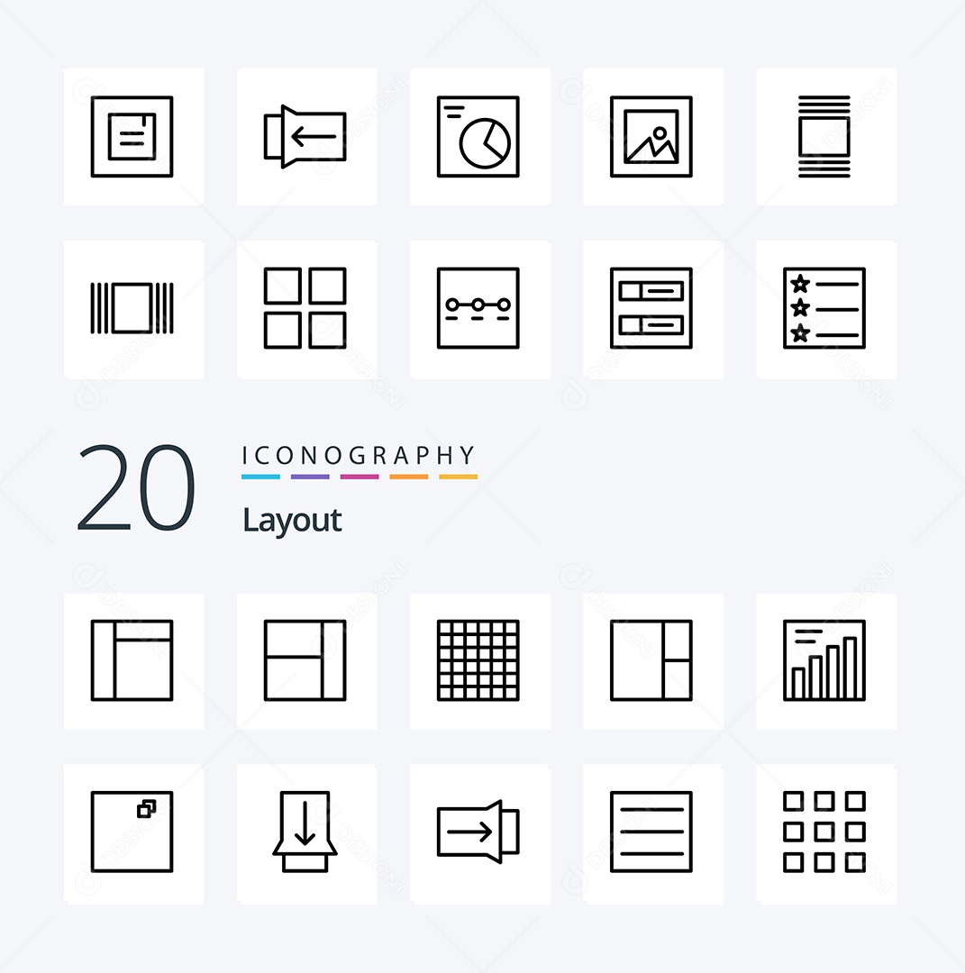 Conjunto de Ícones de Layout Ilustração Vetor EPS