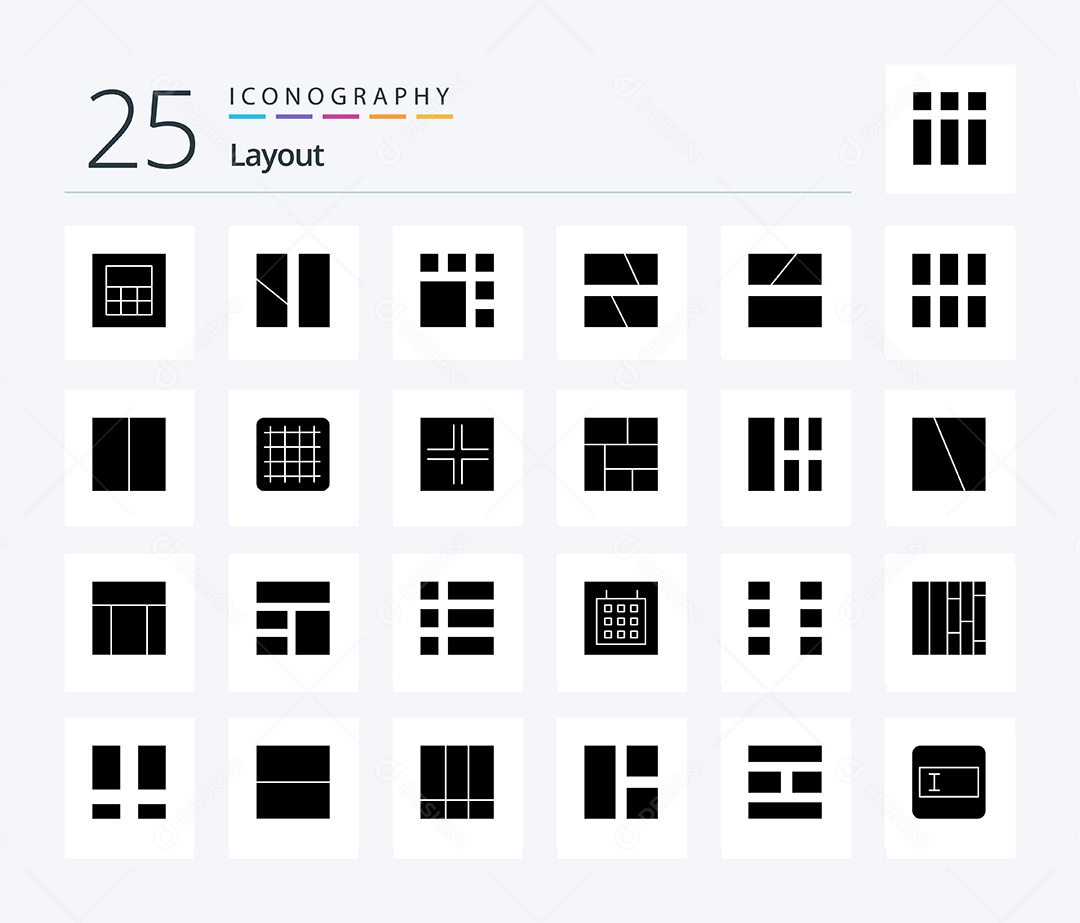 Conjunto de Ícones de Layout Ilustração Vetor EPS