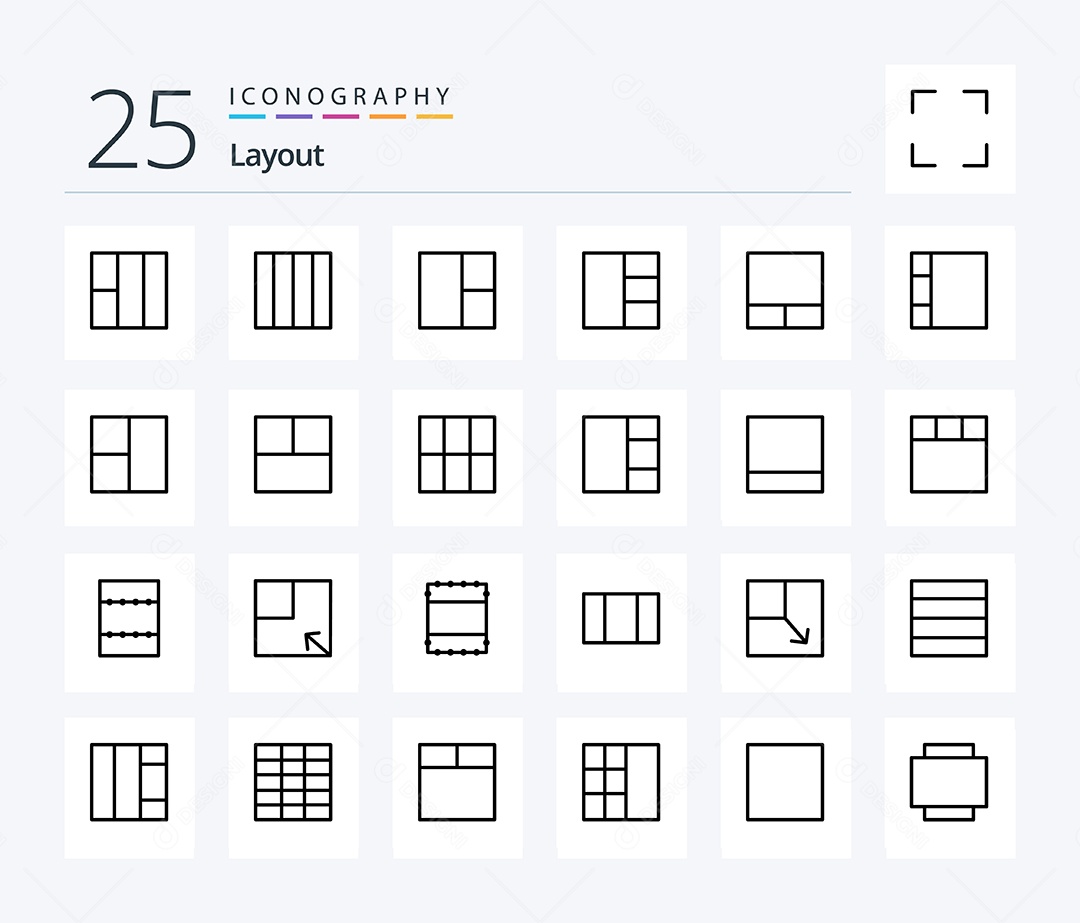 Conjunto de Ícones de Layout Ilustração Vetor EPS