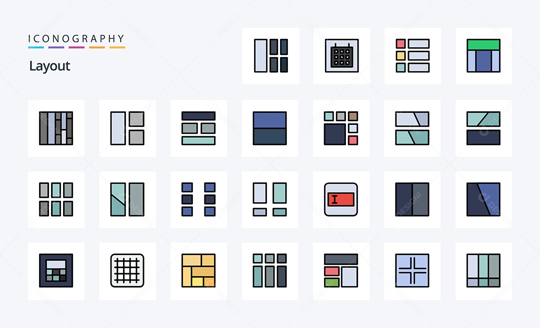Conjunto de Ícones de Layout Ilustração Vetor EPS