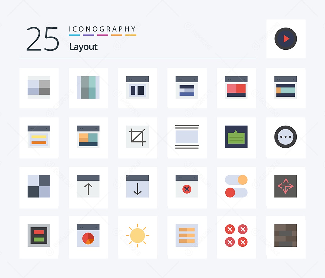 Conjunto de Ícones de Layout Ilustração Vetor EPS
