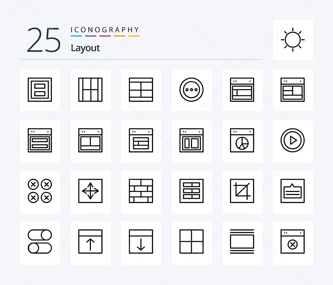 Conjunto de Ícones de Layout Ilustração Vetor EPS