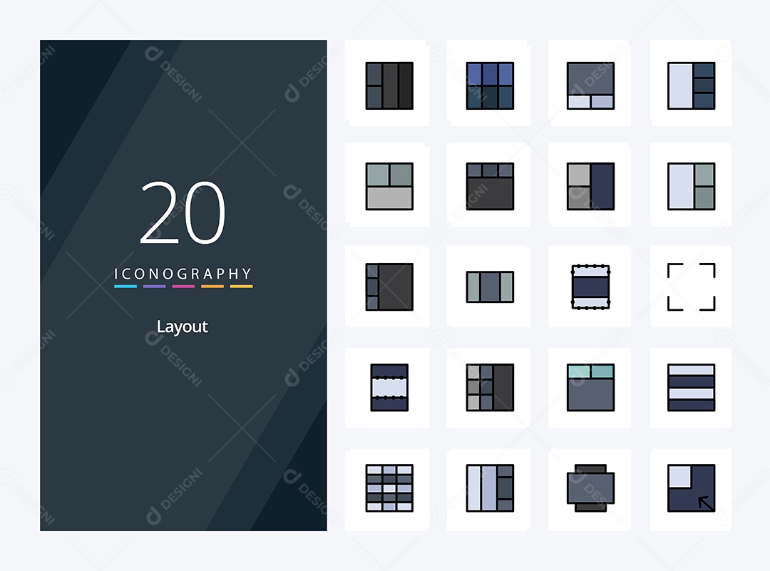 Conjunto de Ícones de Layout Ilustração Vetor EPS