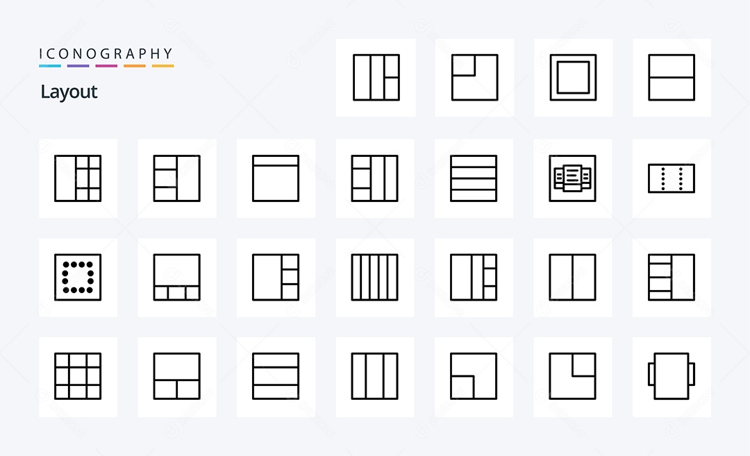 Conjunto de Ícones de Layout Ilustração Vetor EPS