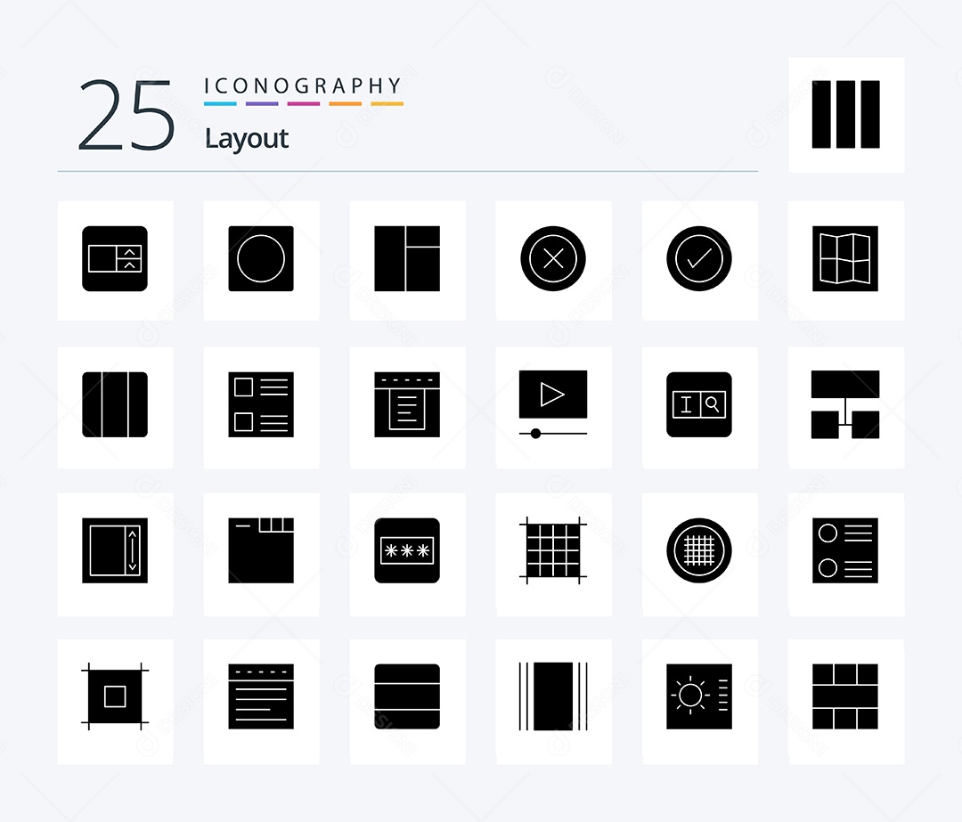 Conjunto de Ícones de Layout Ilustração Vetor EPS