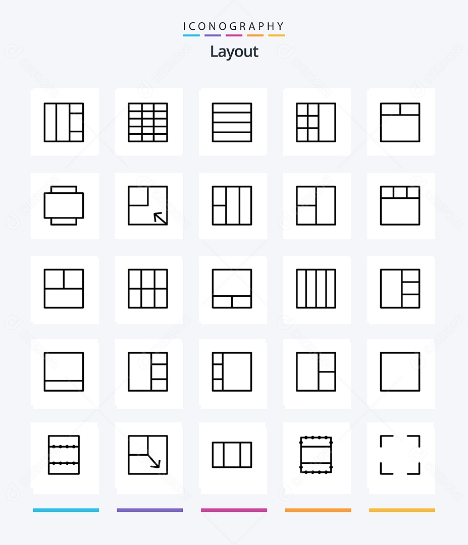 Conjunto de Ícones de Layout Ilustração Vetor EPS