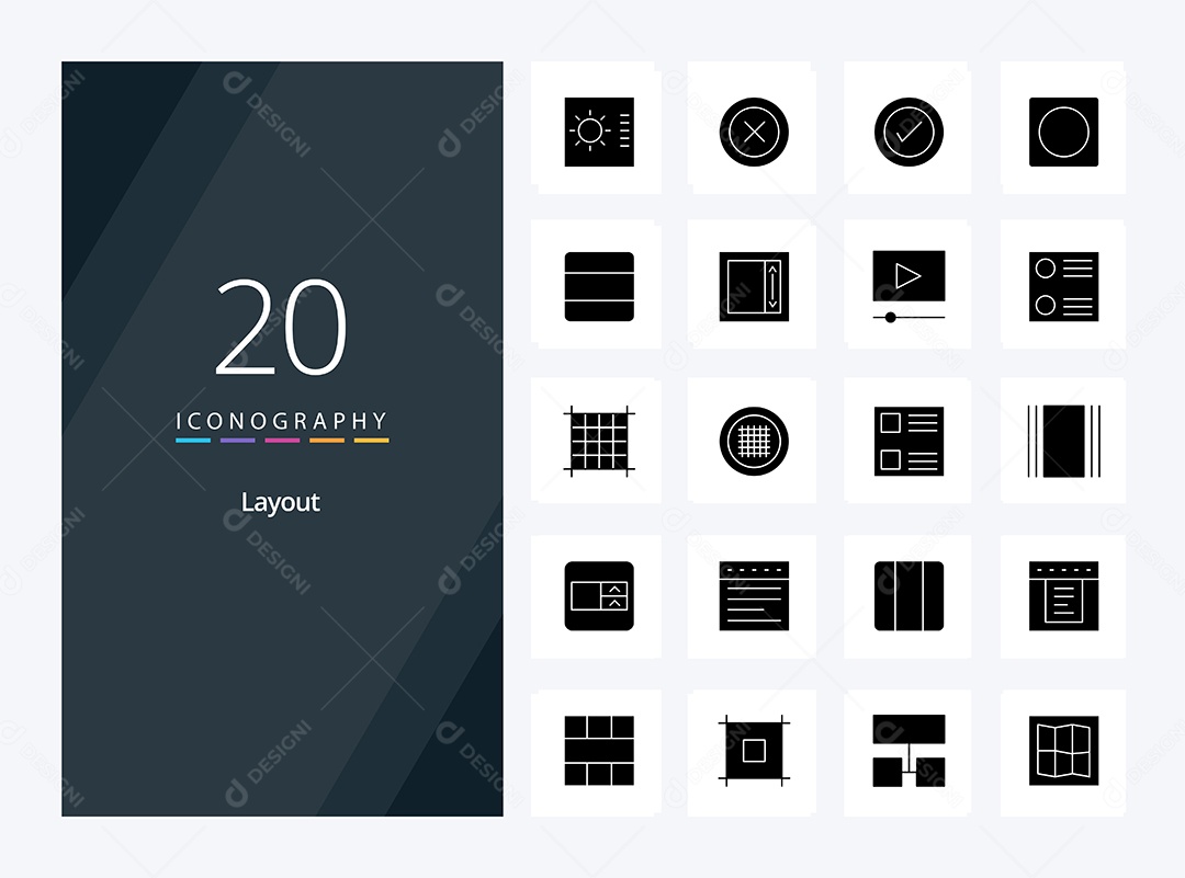 Conjunto de Ícones de Layout Ilustração Vetor EPS