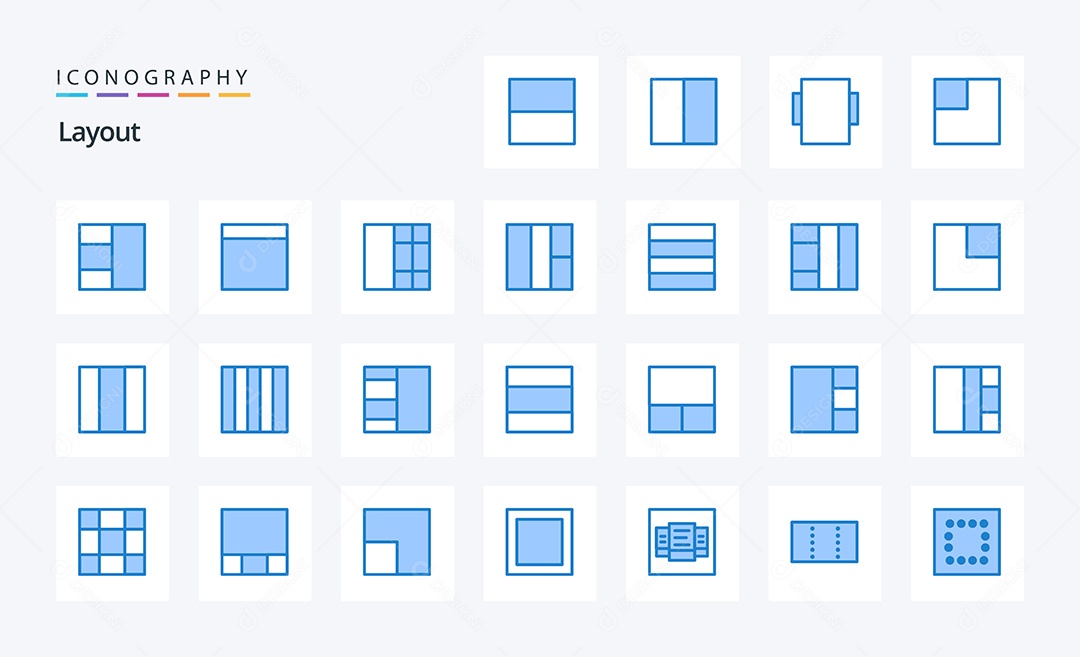 Conjunto de Ícones de Layout Ilustração Vetor EPS
