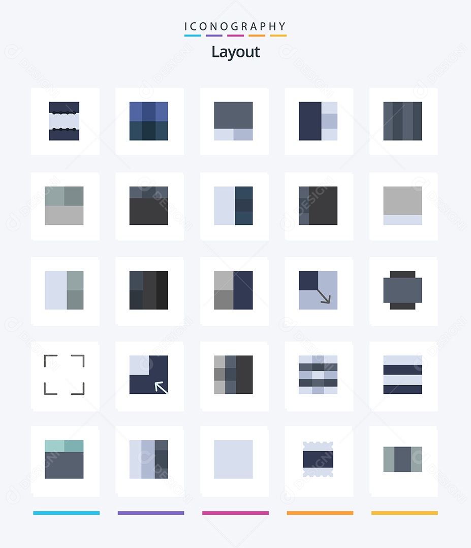 Conjunto de Ícones de Layout Ilustração Vetor EPS