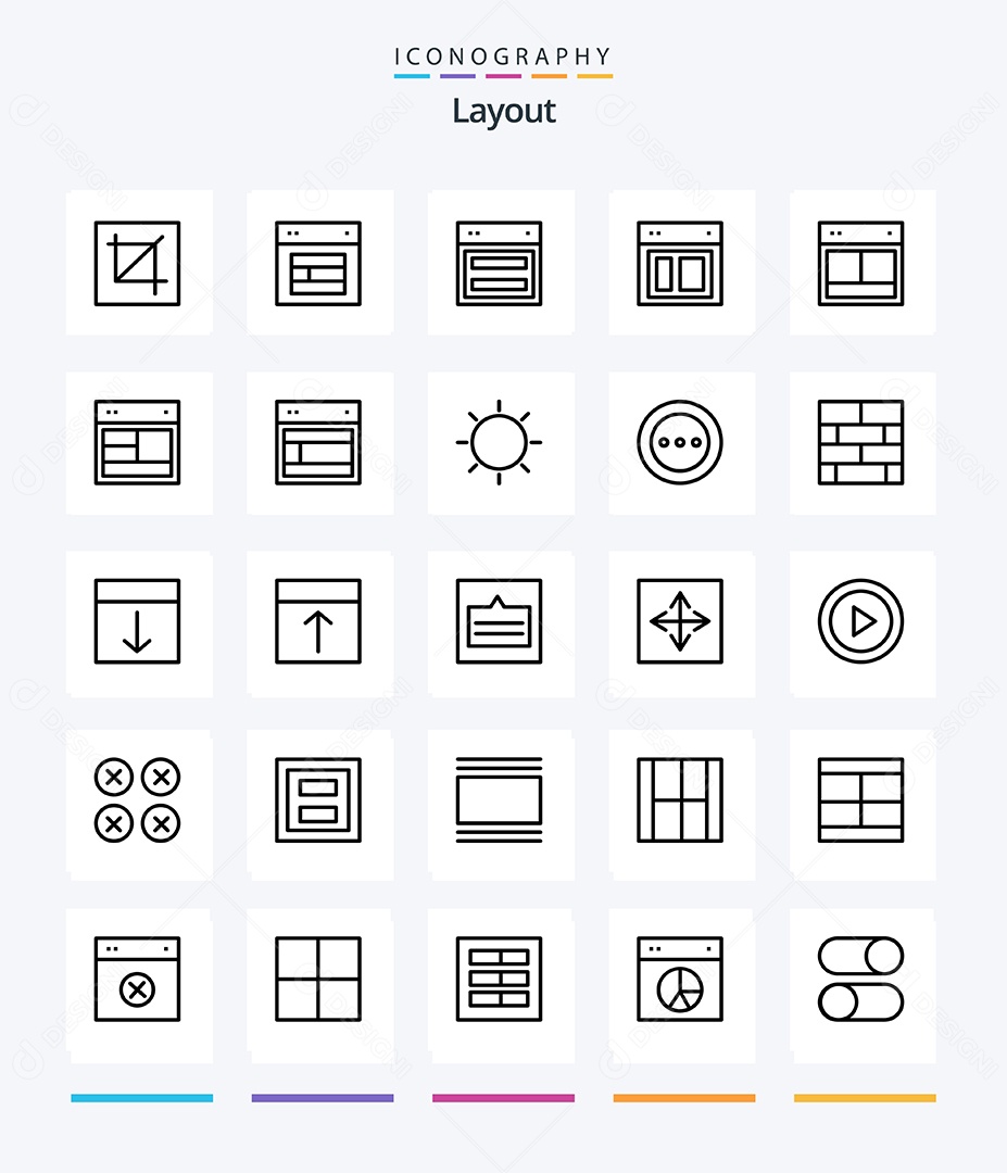 Conjunto de Ícones de Layout Ilustração Vetor EPS