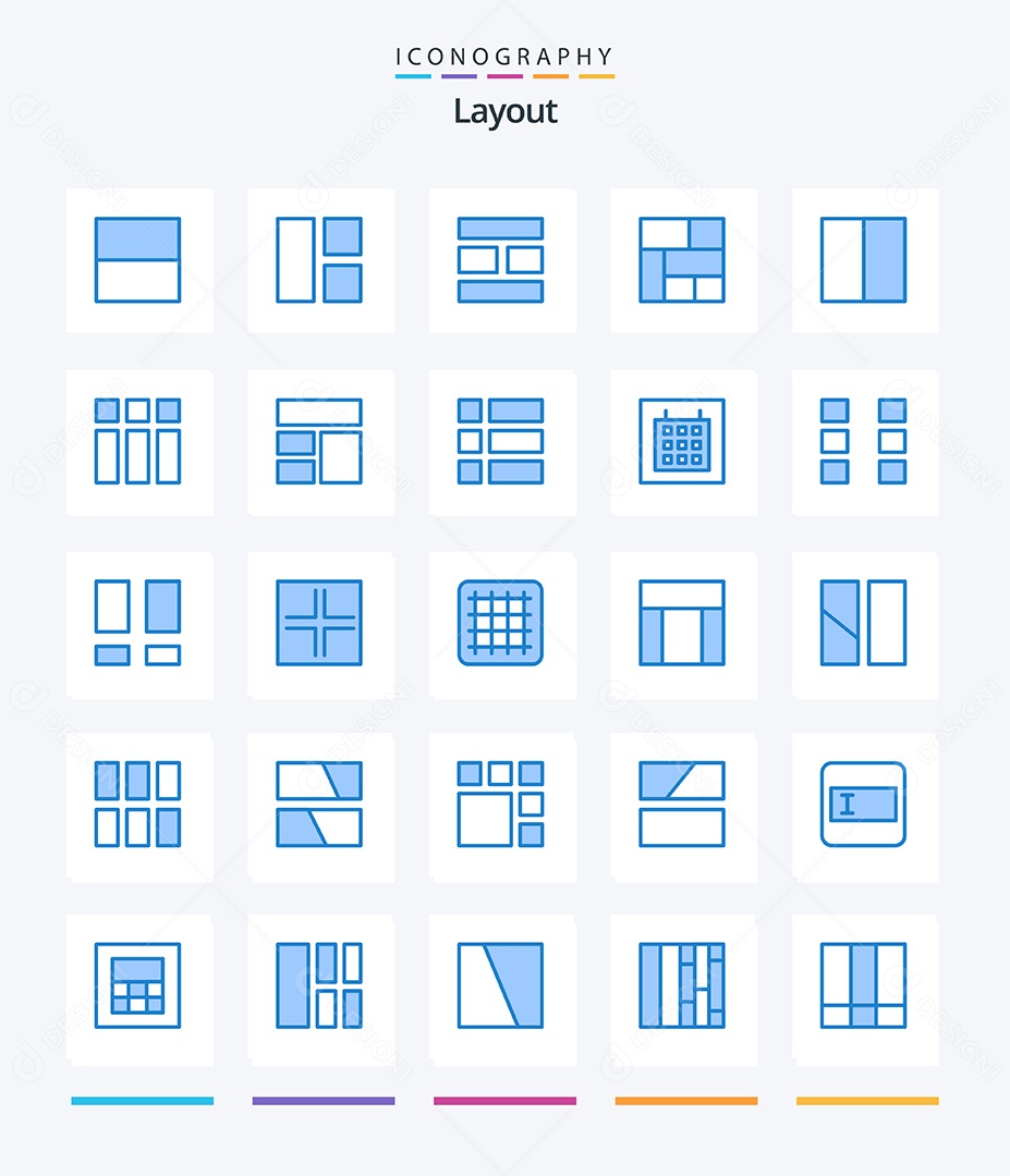 Conjunto de Ícones de Layout Ilustração Vetor EPS
