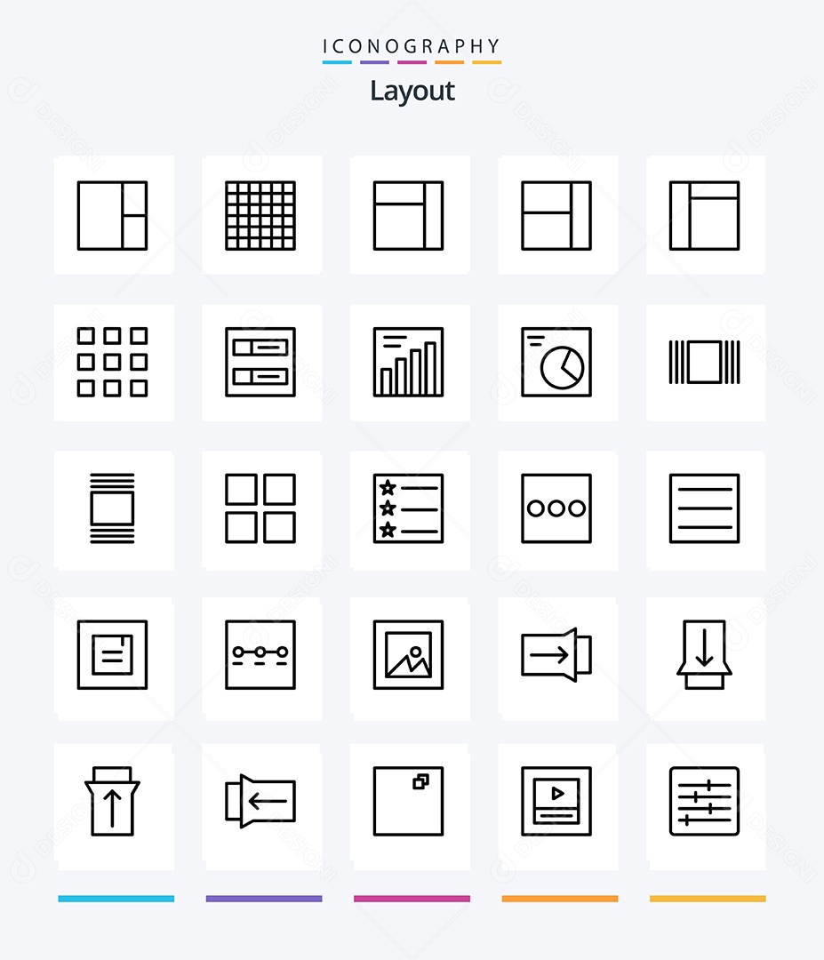 Conjunto de Ícones de Layout Ilustração Vetor EPS
