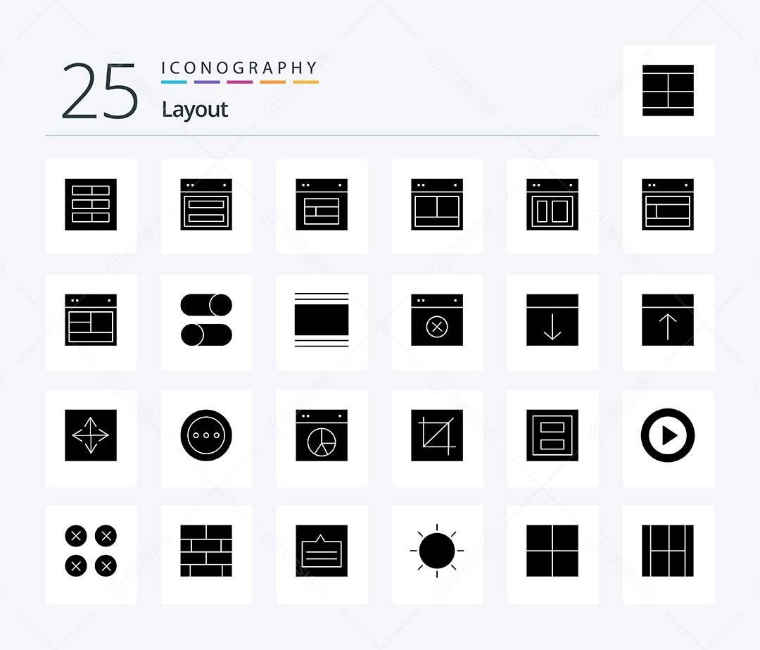 Conjunto de Ícones de Layout Ilustração Vetor EPS