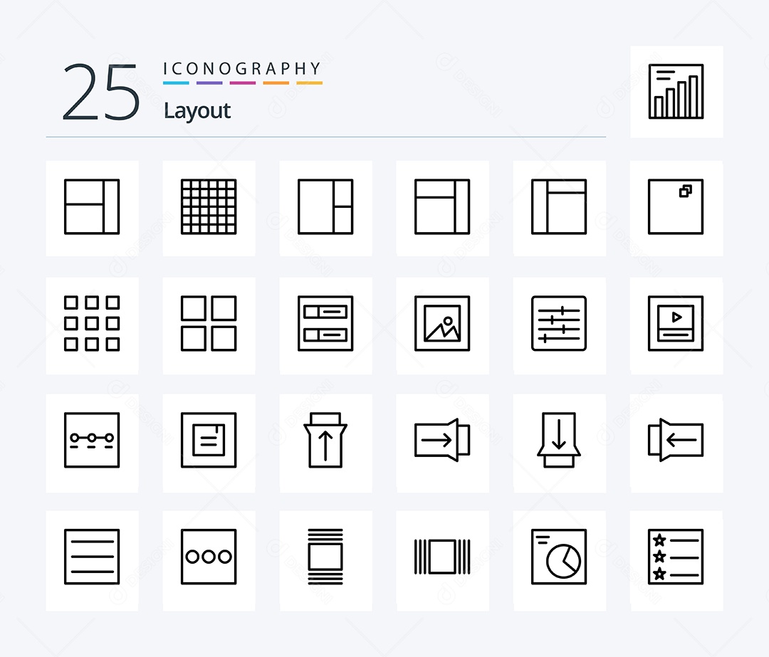 Conjunto de Ícones de Layout Ilustração Vetor EPS