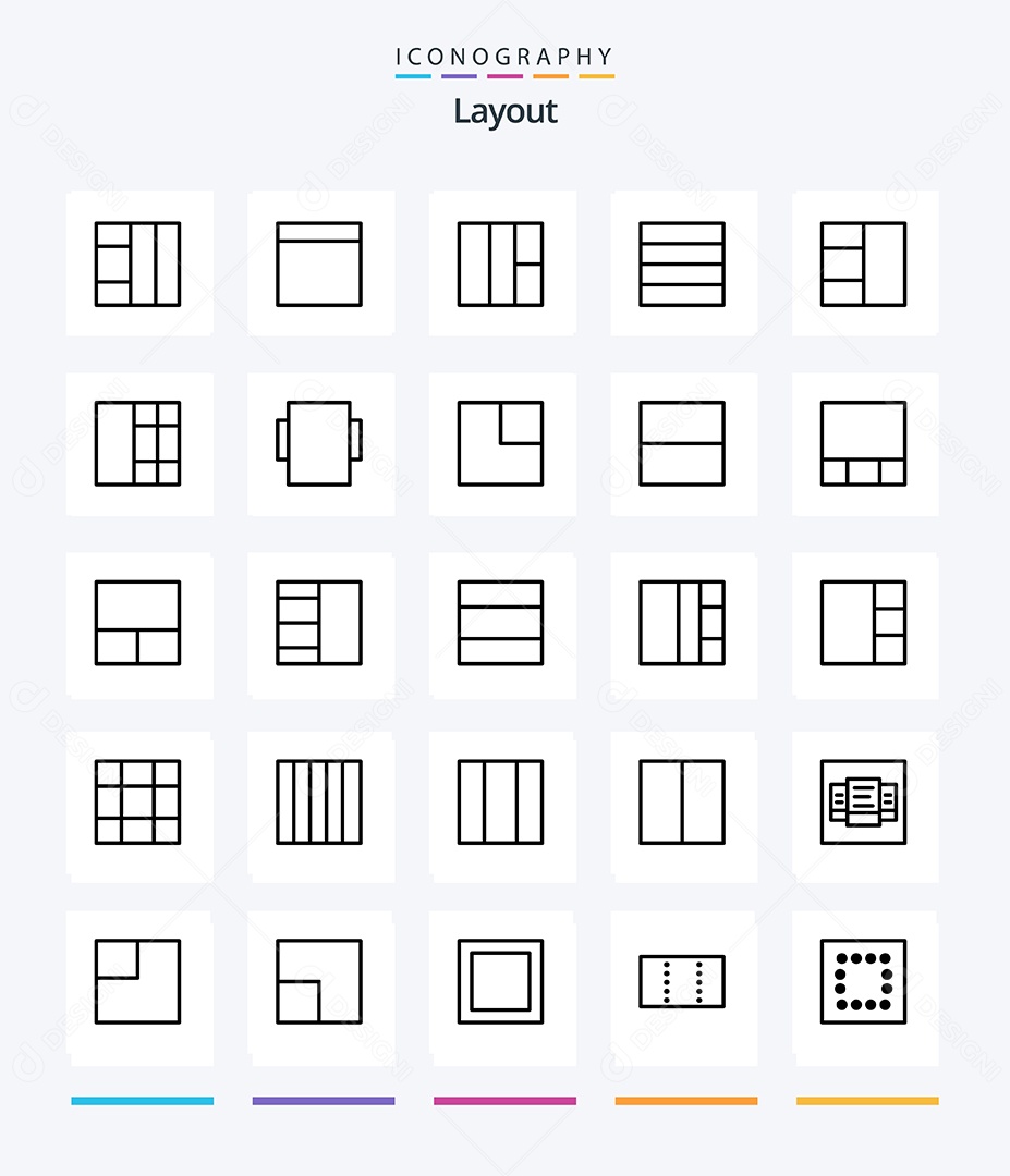 Conjunto de Ícones de Layout Ilustração Vetor EPS