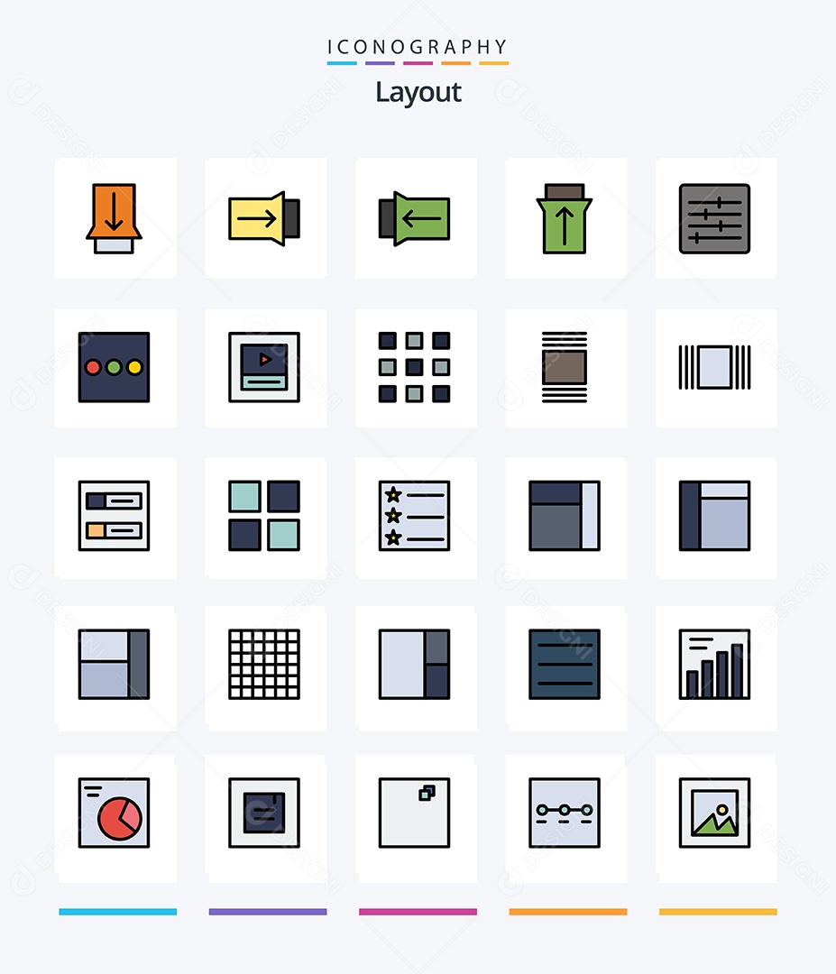 Conjunto de Ícones de Layout Ilustração Vetor EPS