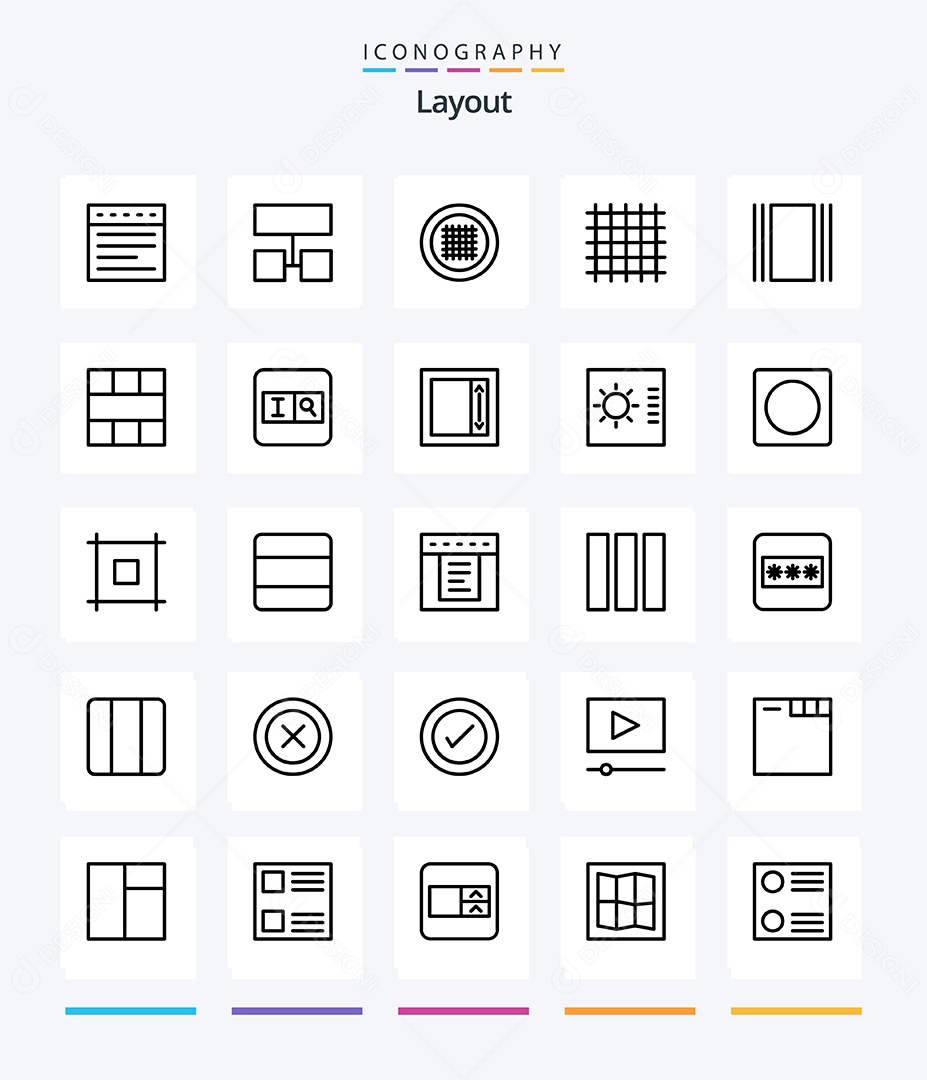 Conjunto de Ícones de Layout Ilustração Vetor EPS