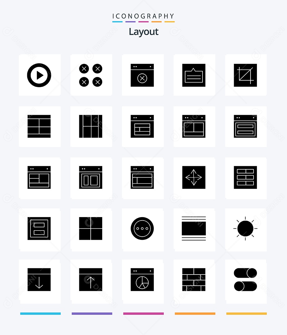 Conjunto de Ícones de Layout Ilustração Vetor EPS
