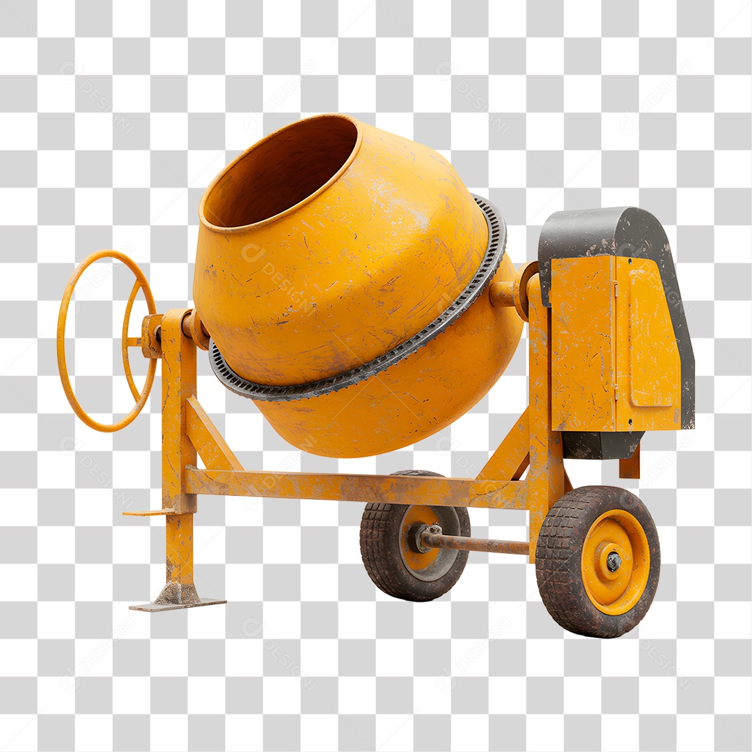 Betoneira Amarela PNG Transparente