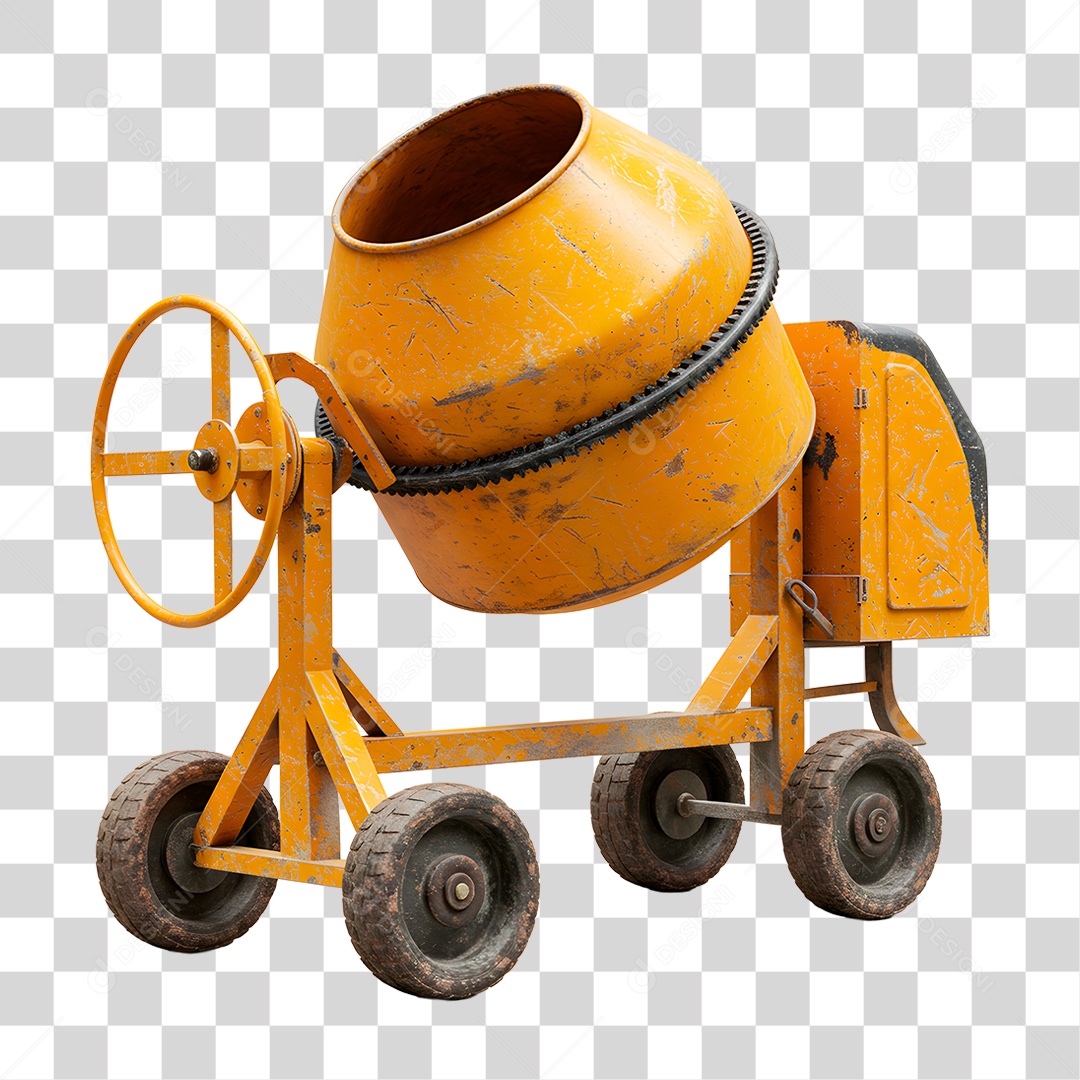 Betoneira Amarela PNG Transparente
