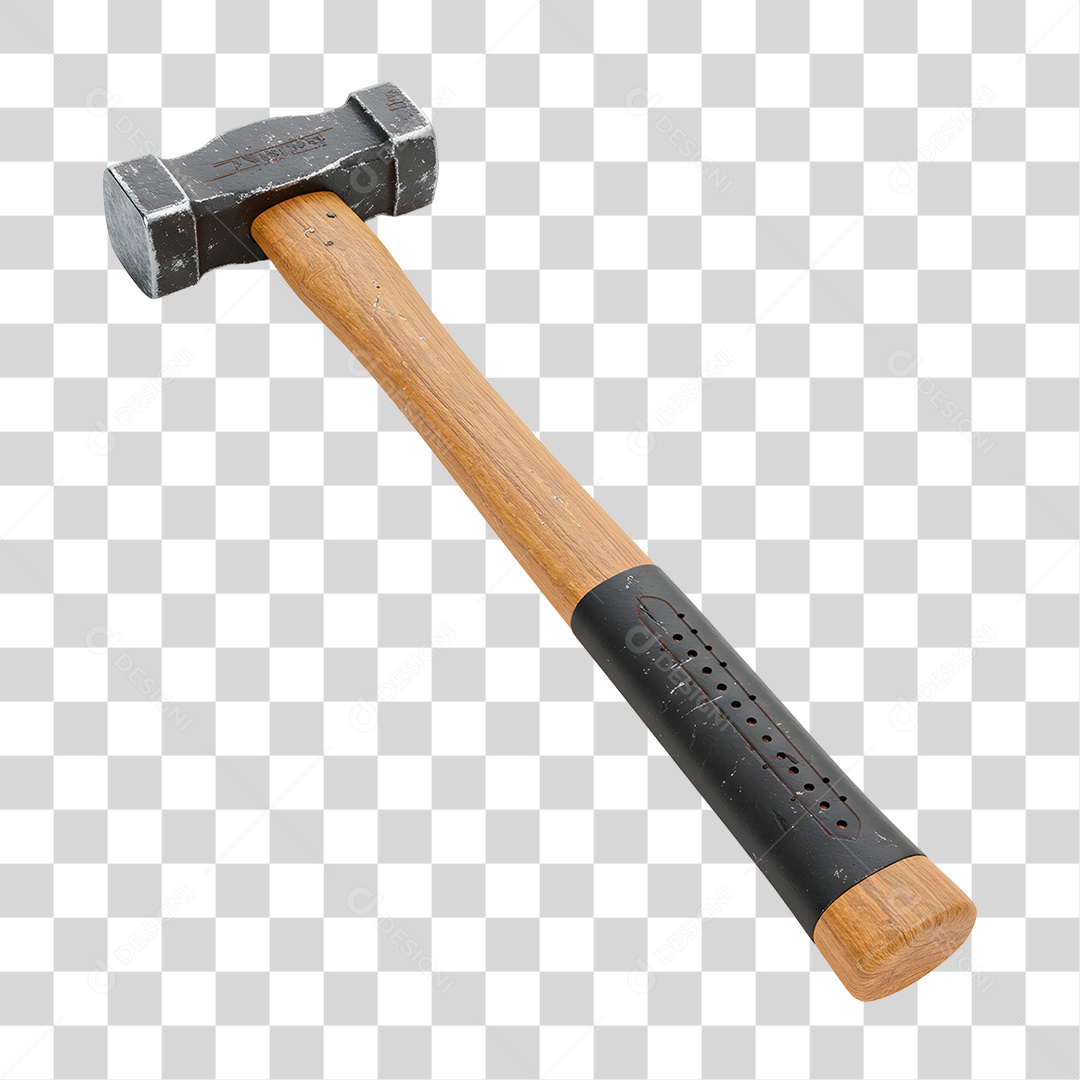 Martelo com Cabo de Madeira PNG Transparente