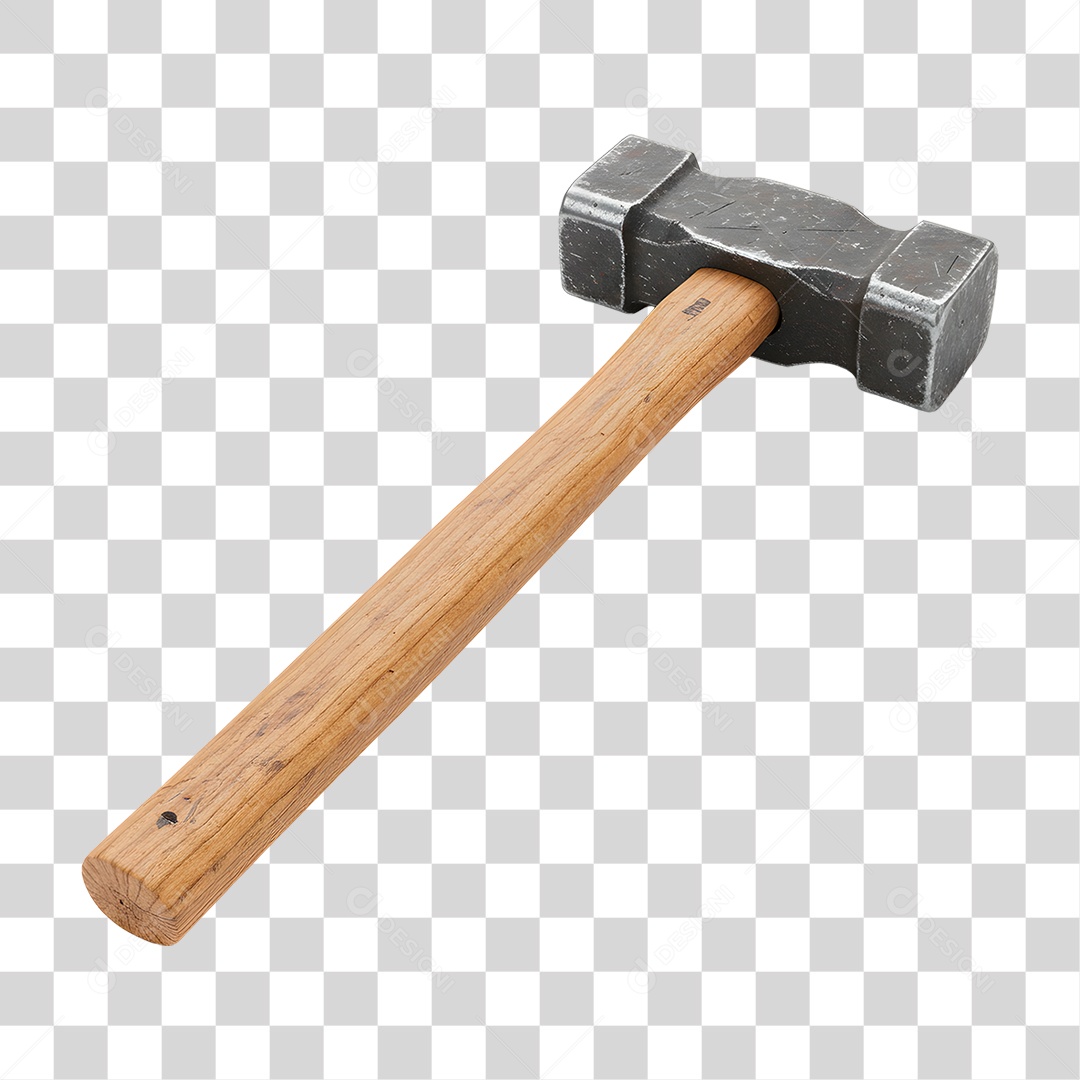 Martelo com Cabo de Madeira PNG Transparente