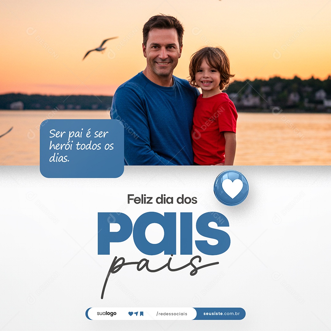 Feliz dia dos pais Flyer Social media PSD Editável