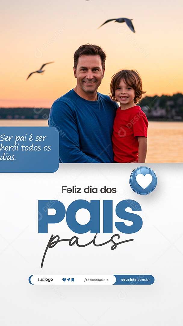 Story Feliz dia dos pais Flyer Social media PSD Editável