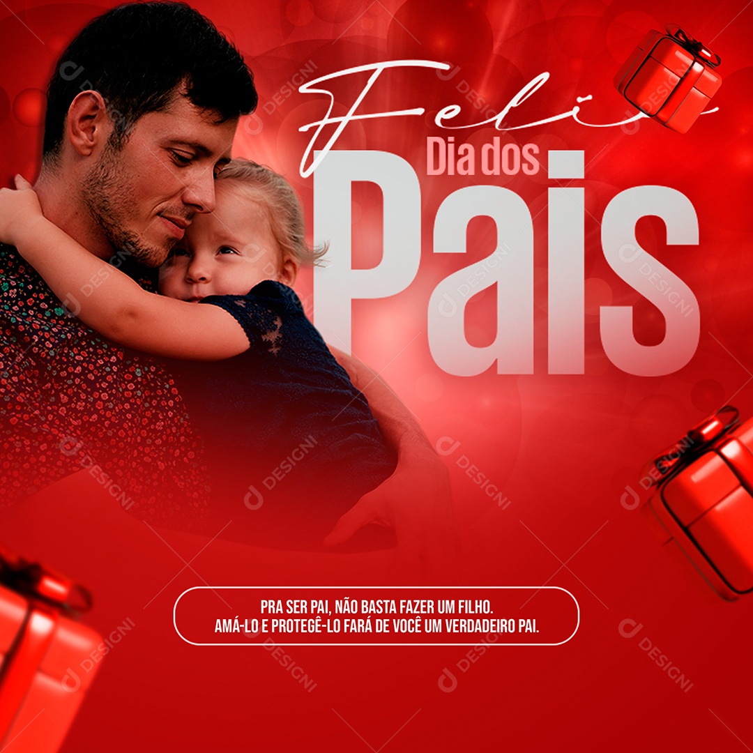 Feliz Dia dos Pais 10 de Agosto Social Media PSD Editável