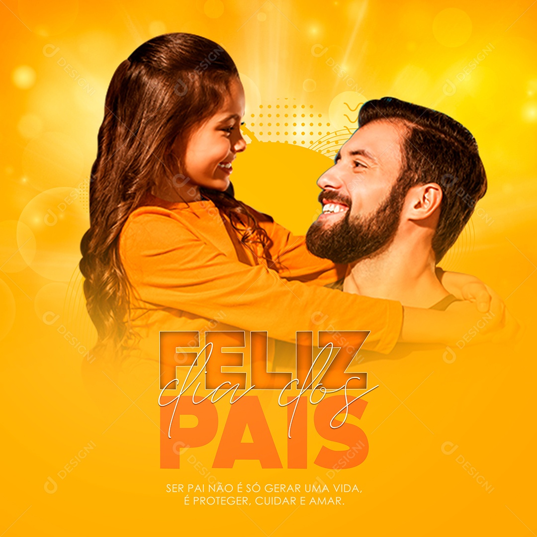 Feliz Dia dos Pais 10 de Agosto Social Media PSD Editável