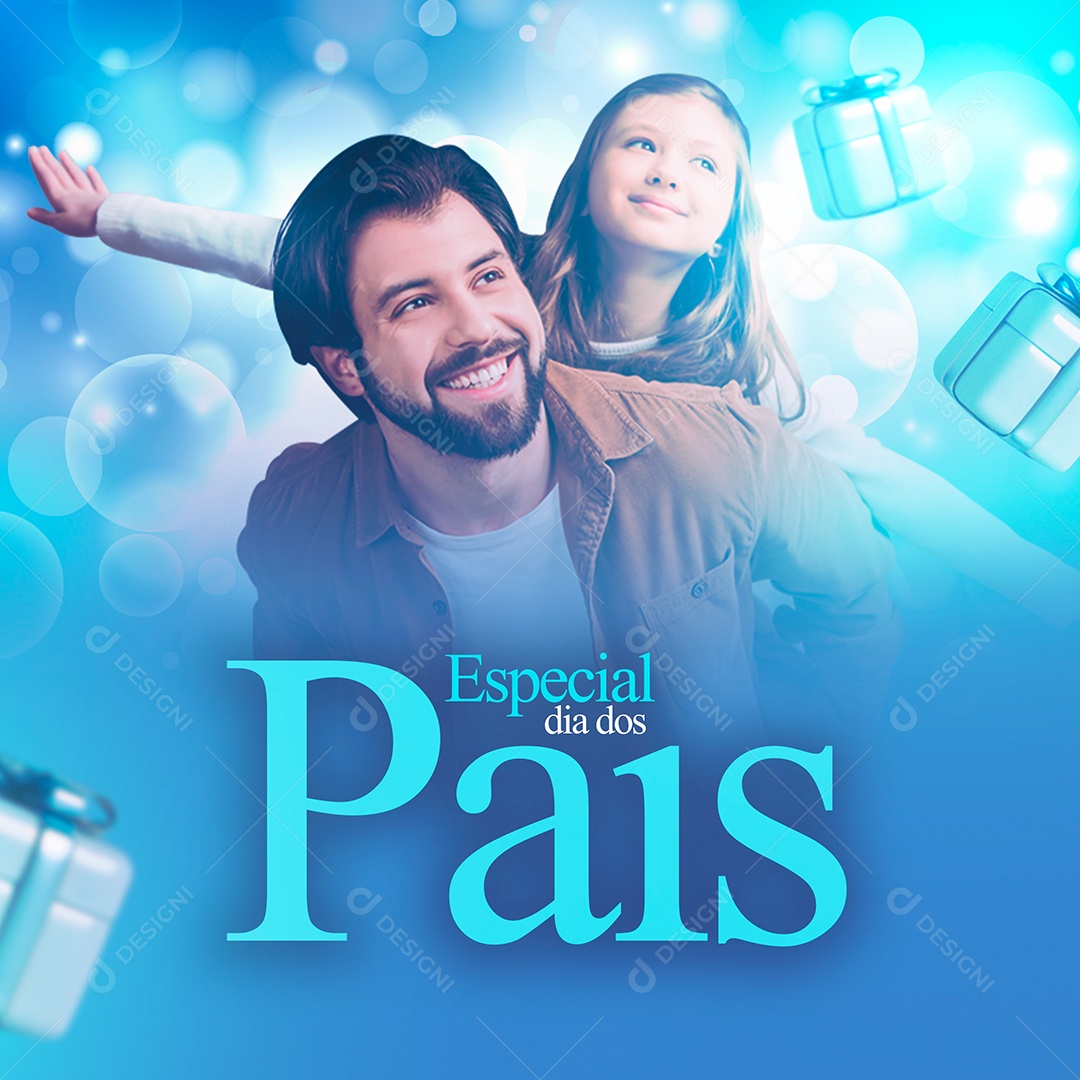 Feliz Dia dos Pais 10 de Agosto Social Media PSD Editável