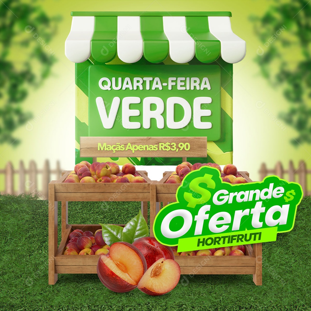 Quarta Feira Verde Social Media PSD Editável