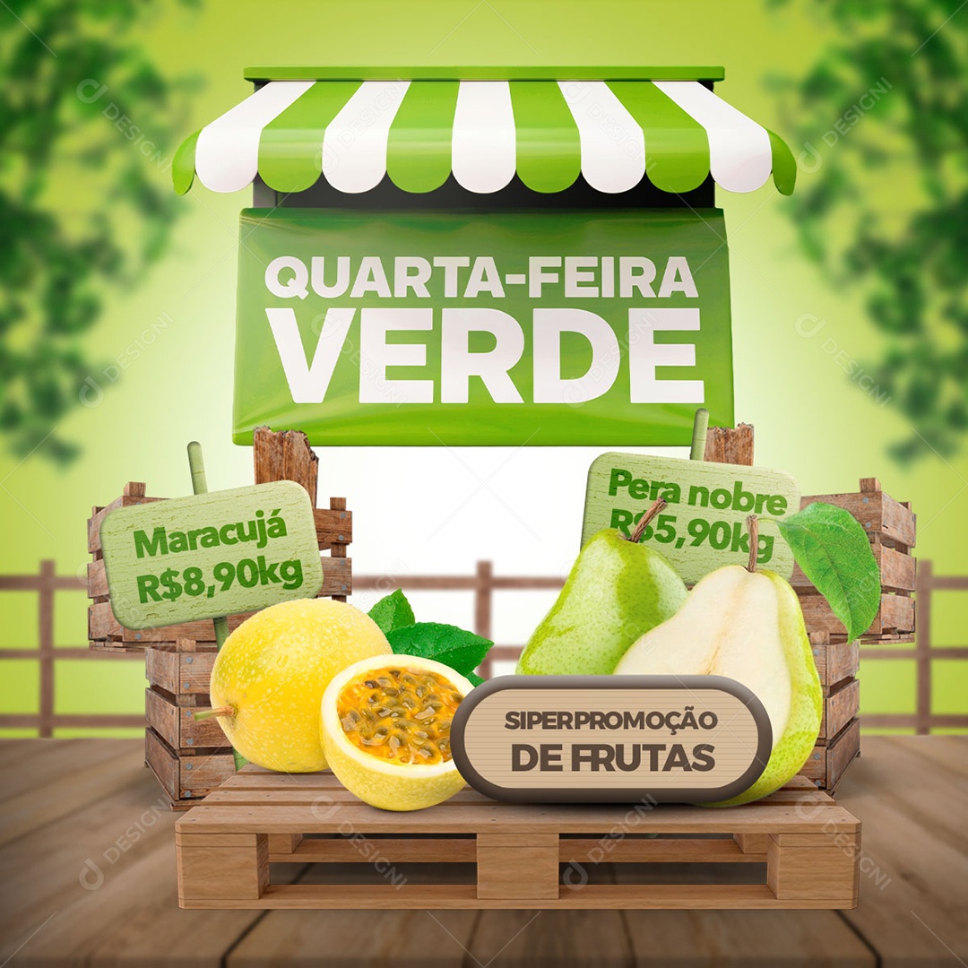 Quarta Feira Verde Social Media PSD Editável