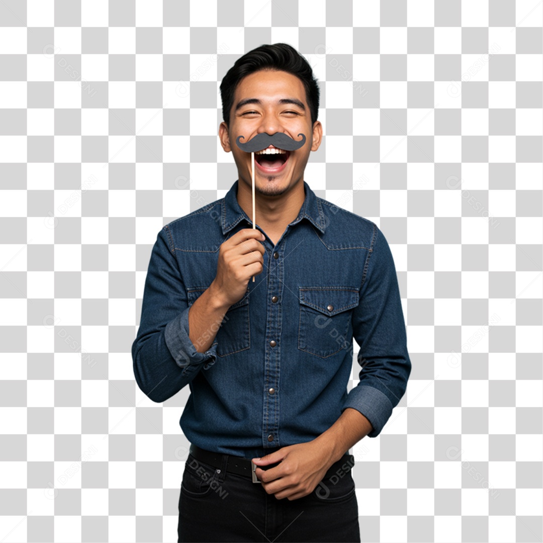 Homem com Bigode Fantasia PNG Transparente