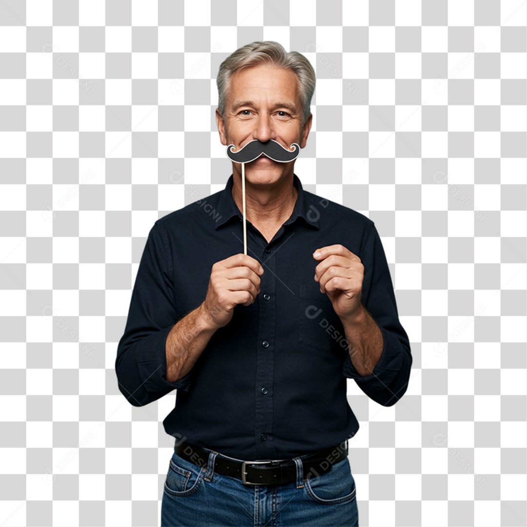 Homem com Bigode Fantasia PNG Transparente