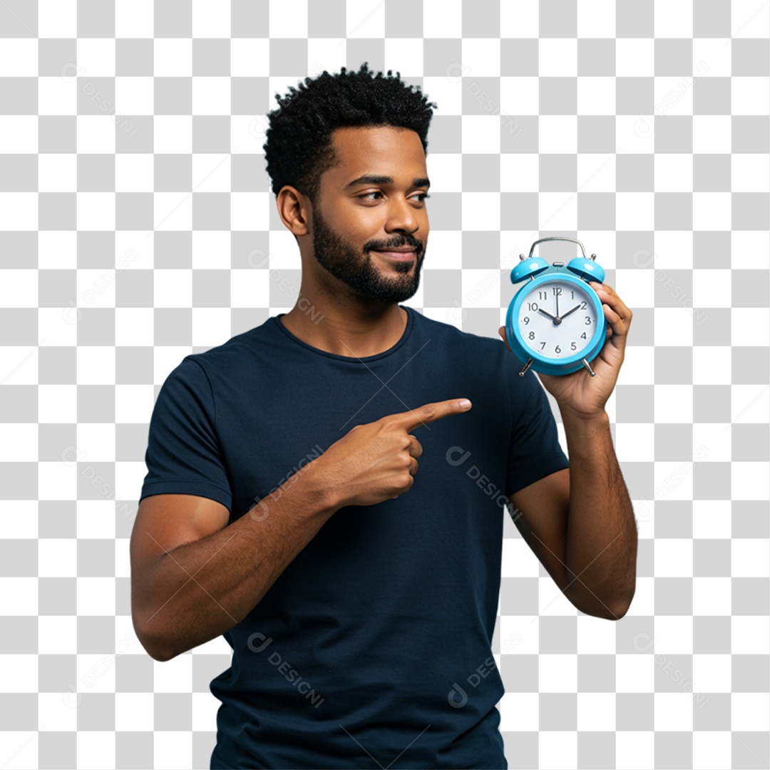 Homem com Relógio Azul Novembro Azul PNG Transparente