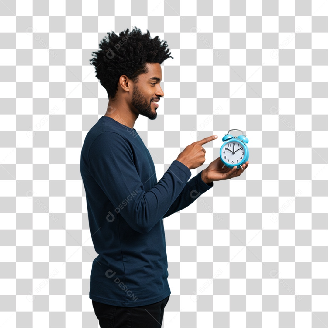 Homem com Relógio Azul Novembro Azul PNG Transparente