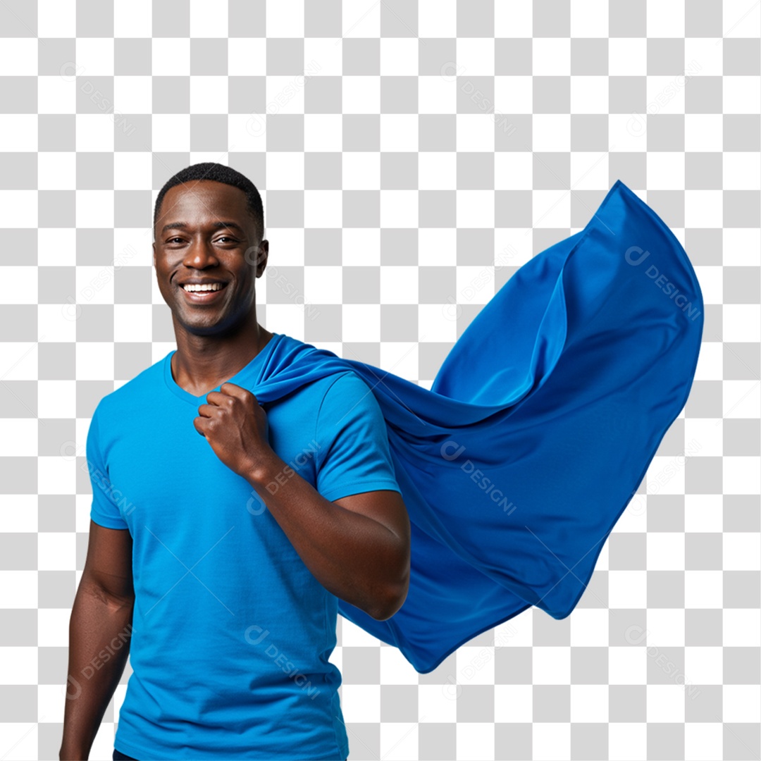 Homem de Azul Novembro Azul PNG Transparente