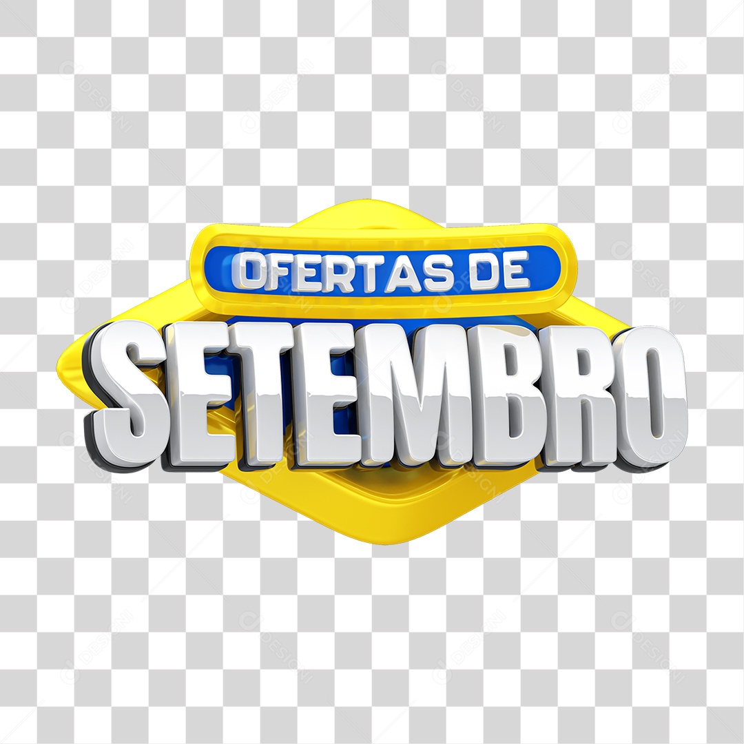 Selo 3D Ofertas de Setembro PNG Transparente