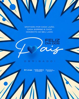 Feliz Dia dos Pais 10 de Agosto Social Media PSD Editável