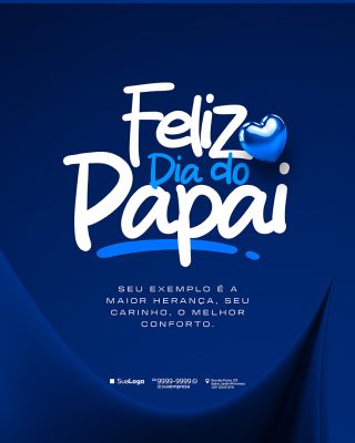 Feliz Dia dos Pais 10 de Agosto Social Media PSD Editável
