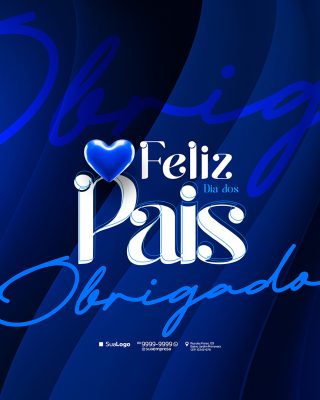 Feliz Dia dos Pais 10 de Agosto Social Media PSD Editável