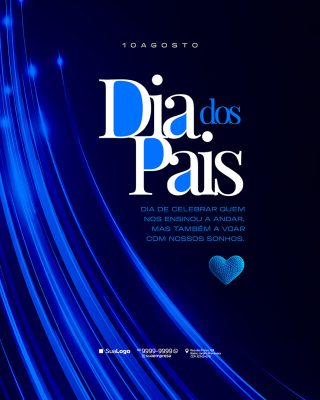 Feliz Dia dos Pais 10 de Agosto Social Media PSD Editável