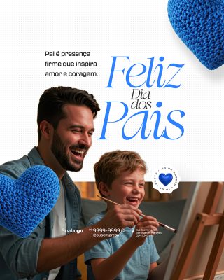 Feliz Dia dos Pais 10 de Agosto Social Media PSD Editável