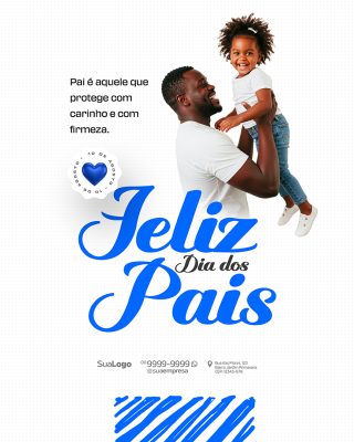 Feliz Dia dos Pais 10 de Agosto Social Media PSD Editável