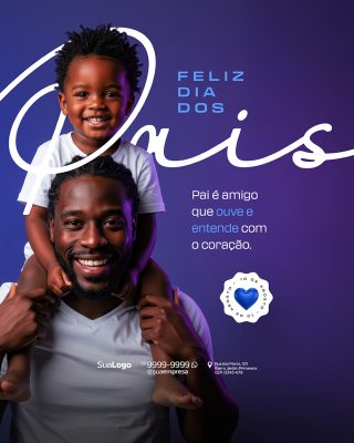 Feliz Dia dos Pais 10 de Agosto Social Media PSD Editável