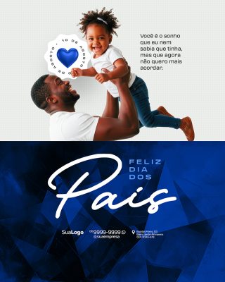 Feliz Dia dos Pais 10 de Agosto Social Media PSD Editável